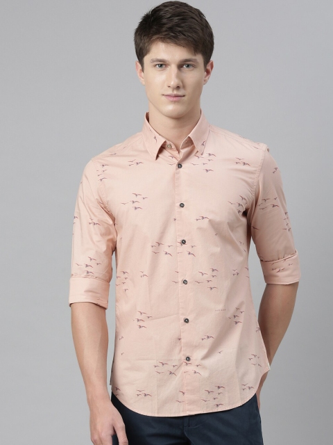 

RARE RABBIT Men Pink Regular Fit Printed Casual Shirt