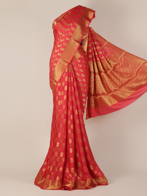 

Pothys Red Woven Design Jute Silk Saree