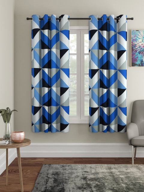 

Cortina White & Blue Set of 2 Curtain