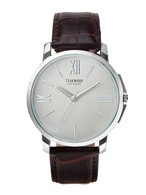 

Teakwood Leathers Men Brown & Cream-Coloured Analogue Watch WTH_A_TKCH012