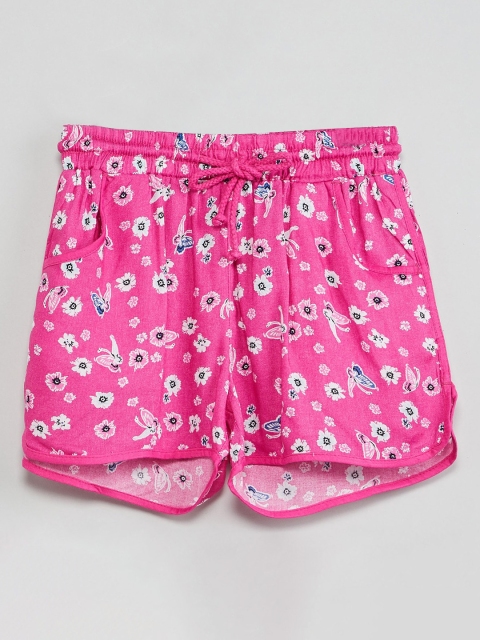 max Girls Pink Floral Print Regular Shorts