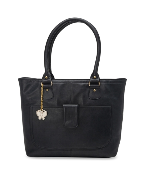 

Butterflies Black Solid Handheld Bag