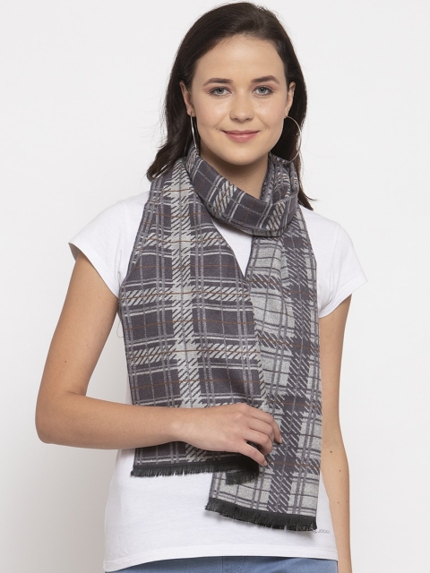 

Calvadoss Women Grey & White Checked Muffler Premium Muffler