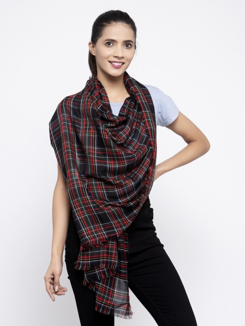 

Calvadoss Women Black & Red Checked Long-Fit Premium Muffler
