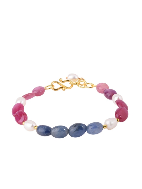 

Tistabene Women Gold-Plated Sapphire & Ruby Link Bracelet
