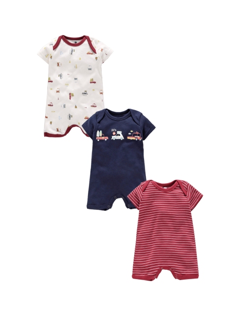 

i bears Infant Kids Pack Of 3 Onesies Bodysuits, Red