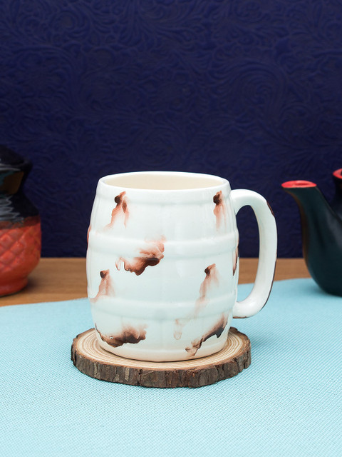 

WISHTANK White & Brown Printed Ceramic Mug