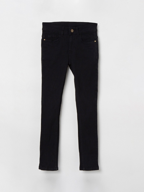 

max Girls Black Regular Fit Mid-Rise Clean Look Jeans
