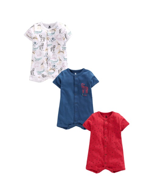 

i bears Unisex Infant-Kids Pack of 3 Printed Bodysuits, Blue
