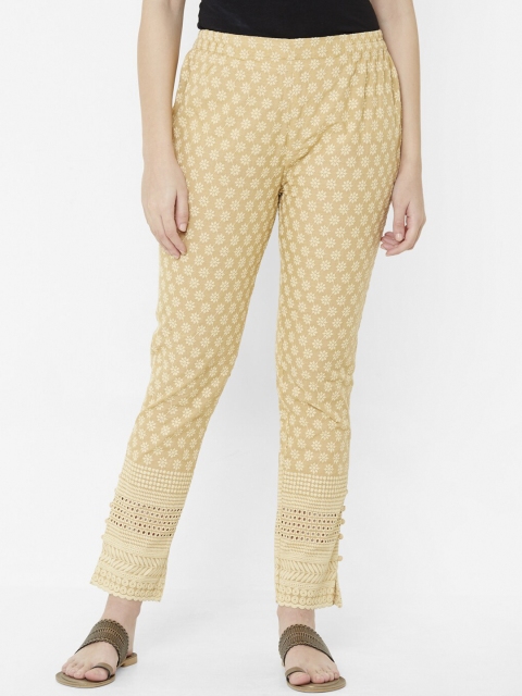 

Juliet Women Beige Self Design Cigarette Trousers