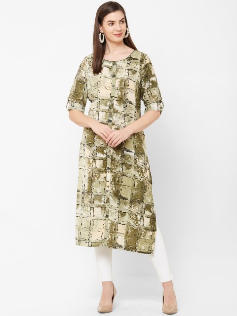 

Juliet Women Green Printed Straight Kurta