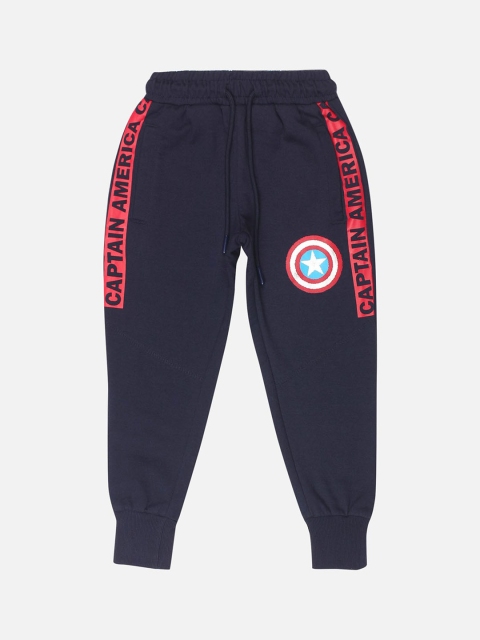 

Kids Ville Boys Navy Blue Captain America Printed Joggers