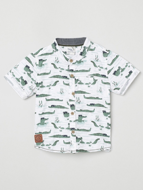 

max Boys White Regular Fit Printed Casual Shirt