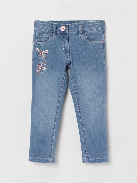 max Girls Blue Regular Fit Mid-Rise Clean Look Stretchable Jeans