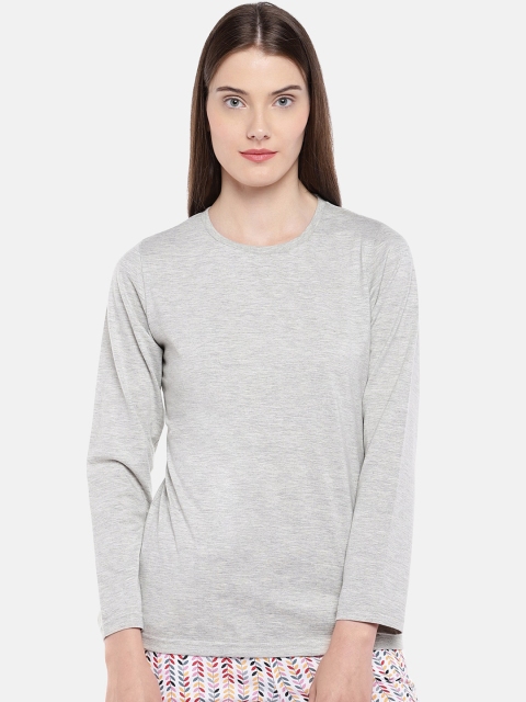 

Sweet Dreams Women Grey Melange Solid Round Neck T-shirt