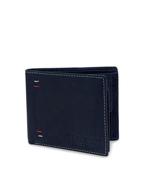 

Teakwood Leathers Men Blue Textured