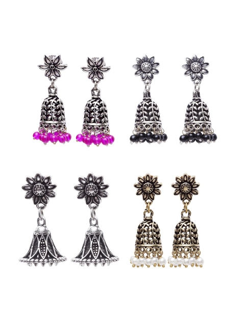 

Stoln Silver Set of 4 Contemporary Jhumkas