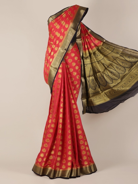 

Pothys Red Woven Design Poly Georgette Saree