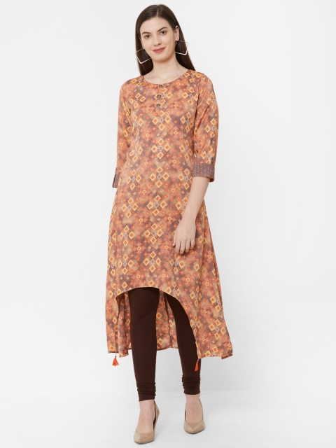 

Juliet Women Orange Printed A-Line Kurta