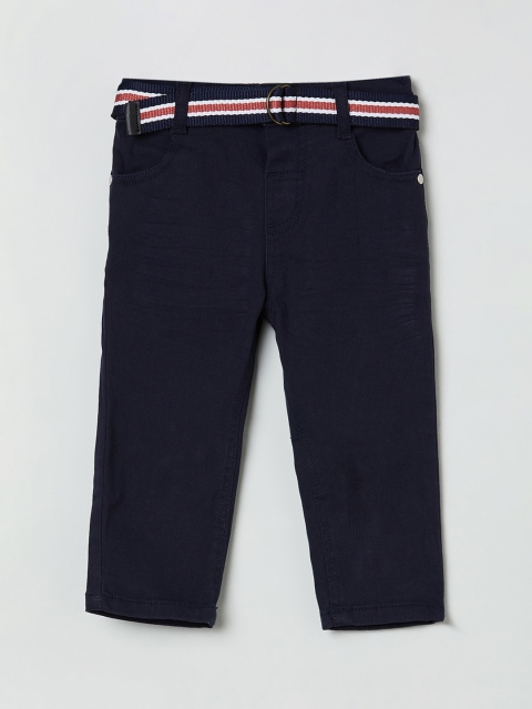 

max Boys Blue Regular Fit Solid Regular Trousers