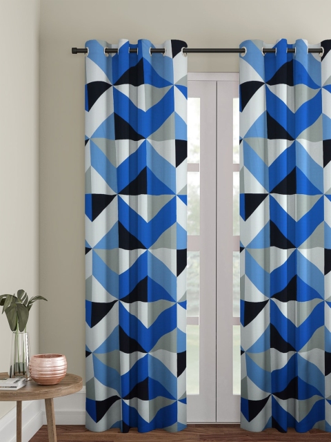 

Cortina White & Blue Single Black Out Curtain