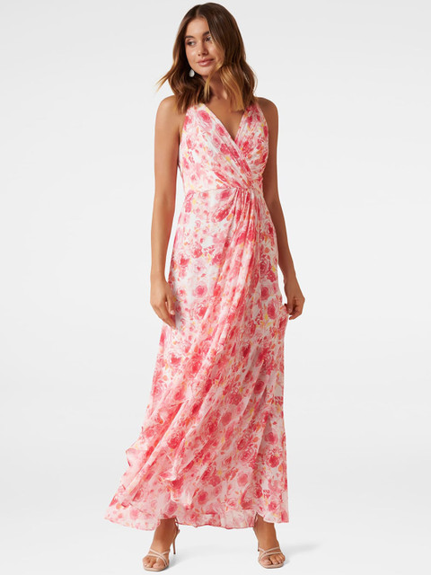 

Forever New Women Pink Printed Maxi Dress
