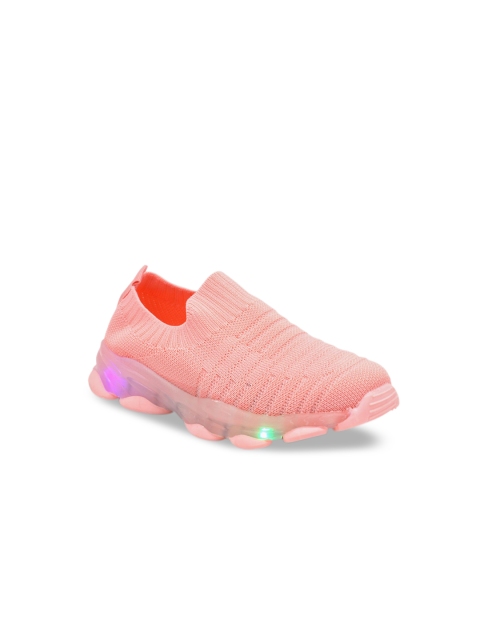 

FEETWELL SHOES Boys Pink Woven Design Sneakers