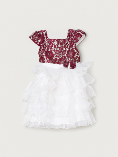 

max Girls Red Printed Fit and Flare Dress