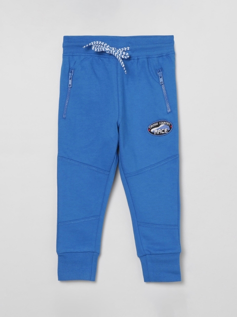 

max Boys Blue Regular Fit Solid Regular Cotton Trousers