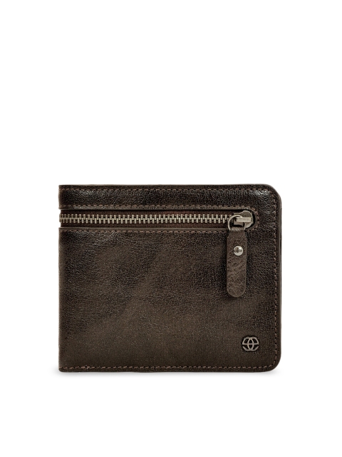 

Eske Men Brown Textured Two Fold Leather Wallet