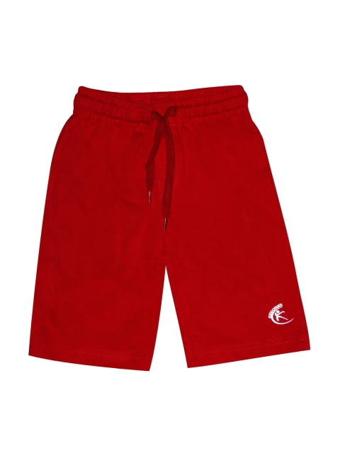 

KiddoPanti Boys Red Solid Regular Shorts
