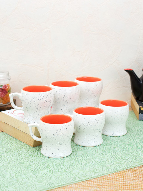 

WISHTANK White & BluePrinted Ceramic Cups Set