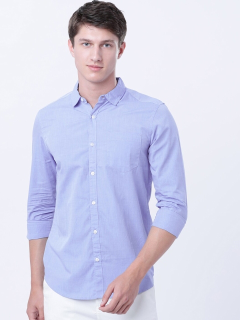 

HIGHLANDER Men Blue Slim Fit Solid Casual Shirt