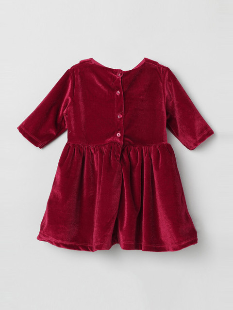 

max Girls Maroon Solid Fit and Flare Dress
