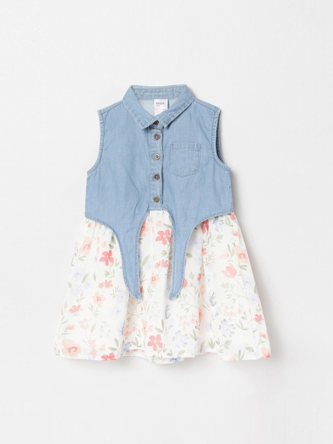 

max Girls White Solid Fit and Flare Dress