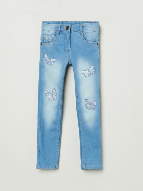 max Girls Blue Regular Fit Mid-Rise Clean Look Stretchable Jeans
