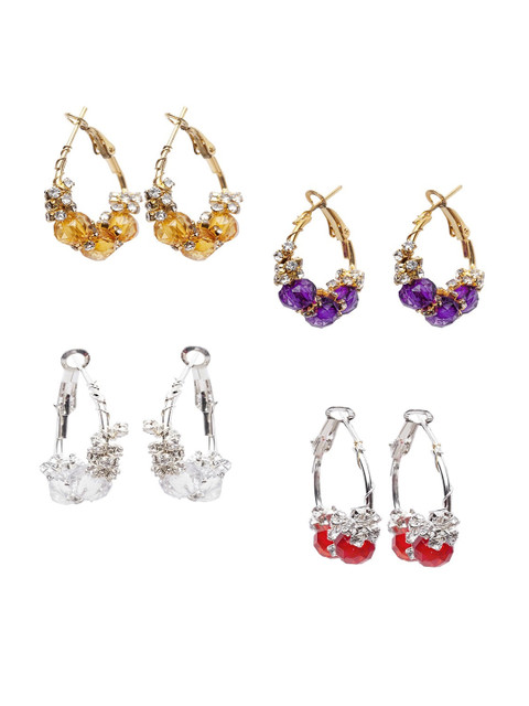 

Stoln Multicoloured Set of 4 Contemporary Hoop Earrings, Multi