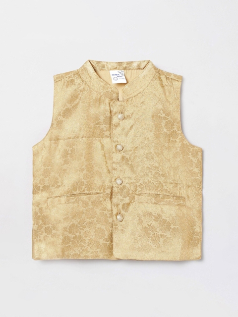 

max Boys Gold-Toned Printed Nehru Jacket