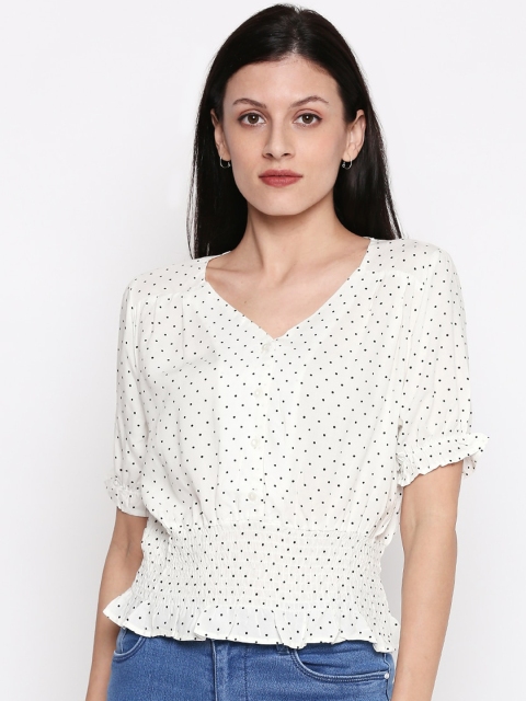 

People Women White Printed Top