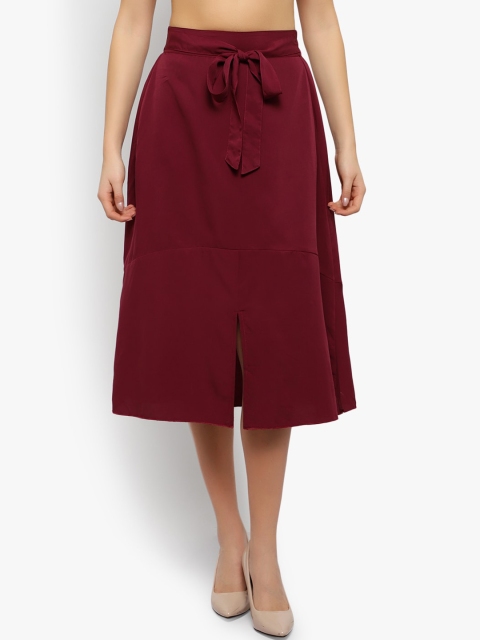 

Meee Women Maroon Solid A-Line Ankle-Length Skirt