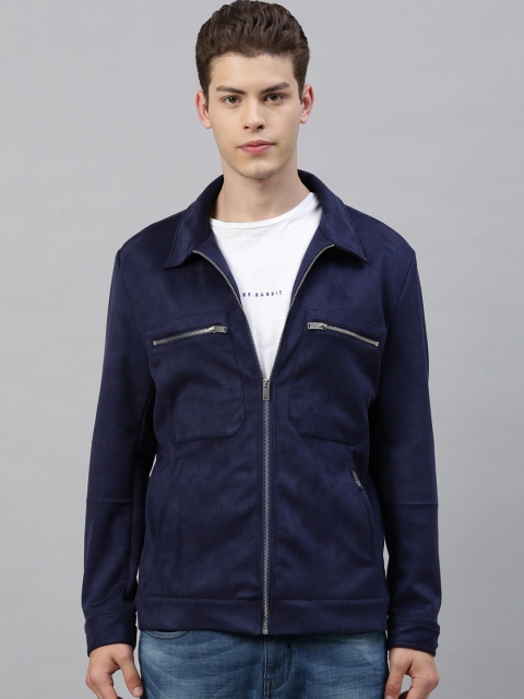 

RARE RABBIT Men Navy Blue Solid Insulator Tailored Jacket
