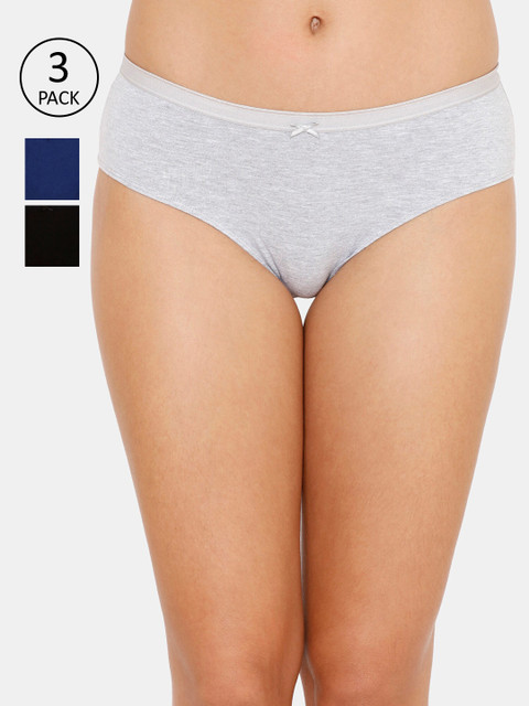 

Zivame Women Pack of 3 Assorted Hipster Briefs ZI2452FASHR