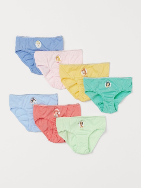 

H&M Girls Multicoloured 7 Pack Cotton Briefs, Multi
