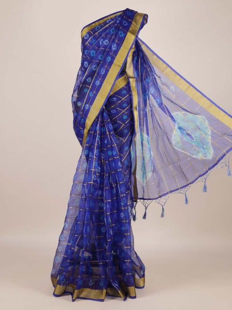 

Pothys Blue Woven Design Linen Blend Saree