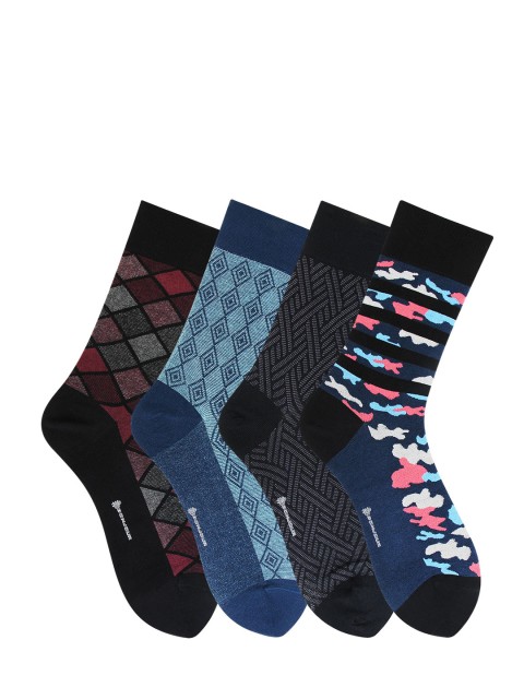 

Bonjour Men Pack Of 12 Assorted Ankle-Length Socks With Gift Box, Brown