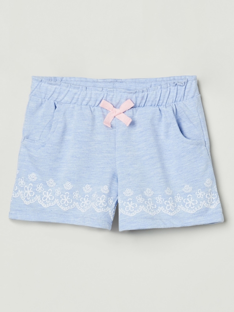 

max Girls Blue Printed Regular Fit Regular Shorts