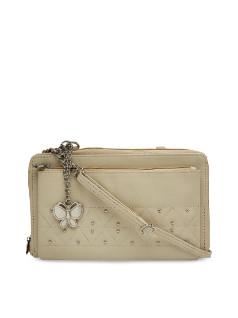 

Butterflies Cream-Coloured Textured Sling Bag