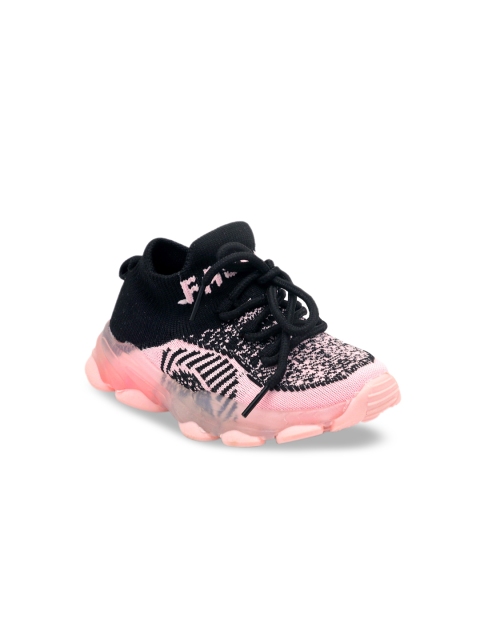 

FEETWELL SHOES Boys Pink & Black Slip-On Sneakers