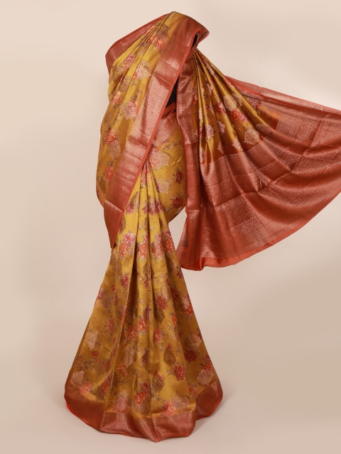 

Pothys Mustard Woven Design Jute Silk Saree