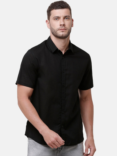 

STROP Men Black Regular Fit Solid Casual Shirt
